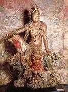 unknow artist, Guanyin 1 loan-beginning 12e century Gepolychromeerd wood